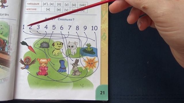 Твердые и мягкие гласные/ Числительные / стр. 21 смотреть онлайн