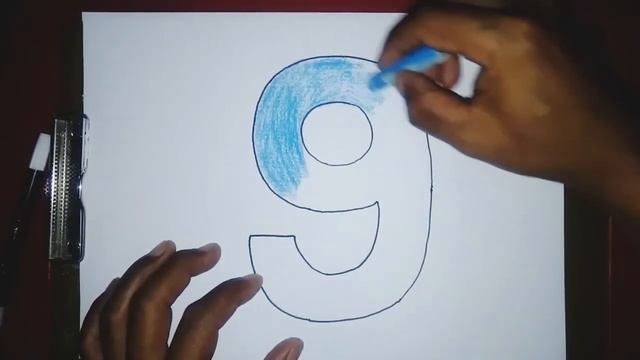 Begini cara yang mudah menggambar dan mewarnai Angka Sembilan tapi hasilnya bagus dan keren смотреть онлайн