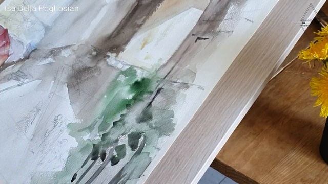Пейзаж акварелью живопись (урок рисование)- Watercolor landscape - Isa bella Vlog 20/20 #9 смотреть онлайн