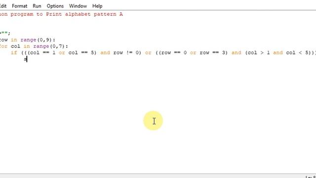 Python program to Print alphabet pattern A смотреть онлайн