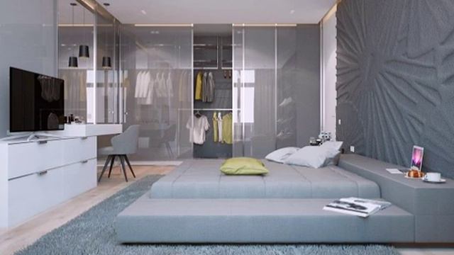 Dunkelgrau Blau Schlafzimmer смотреть онлайн