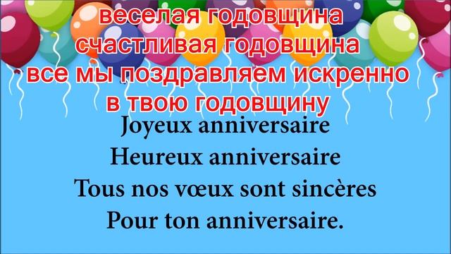 С Днем Рождения! Поздравления. Перевод с французского языка. смотреть онлайн