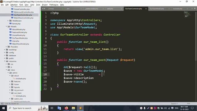 #16 Our Team admin update in database & Frontend side Dynamic show | One Page Website in Laravel 10 смотреть онлайн
