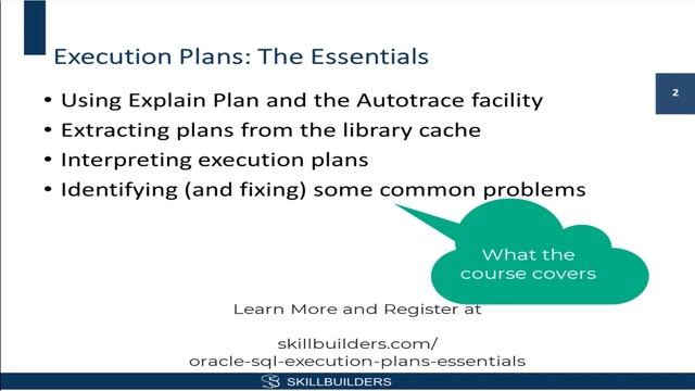Oracle SQL Execution Plans - The Essentials, Course Agenda смотреть онлайн