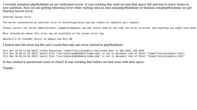 DevOps & SysAdmins: Internal Server Error phpMyAdmin with suPHP смотреть онлайн