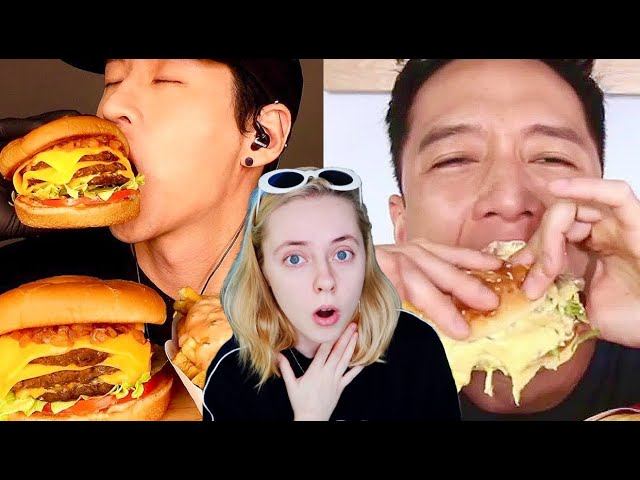 САМАЯ ВКУСНАЯ ЕДА В МУКБАНГЕ И АСМР реакция на мукбангеров смотреть онлайн