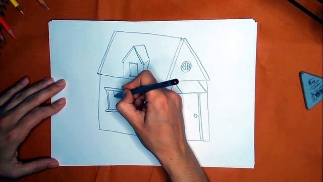 Как нарисовать дом. Онлайн-школа рисования "Малевашки" смотреть онлайн