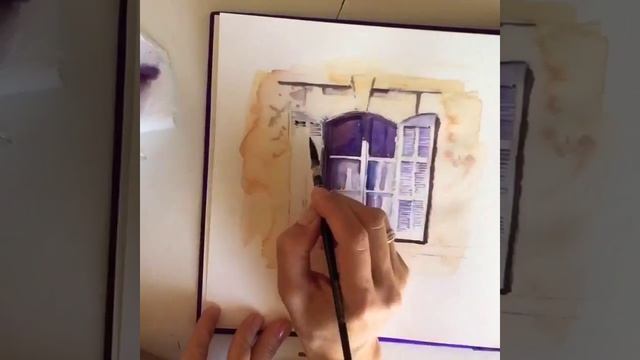 Как нарисовать окно акварелью смотреть онлайн