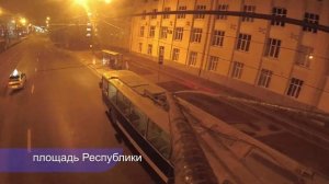 Ночной город. Вид от штанги троллейбуса | Чебоксары