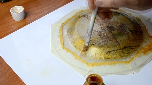 Тарелки "Саванна". Обратный декупаж и роспись. Для начинающих. смотреть онлайн
