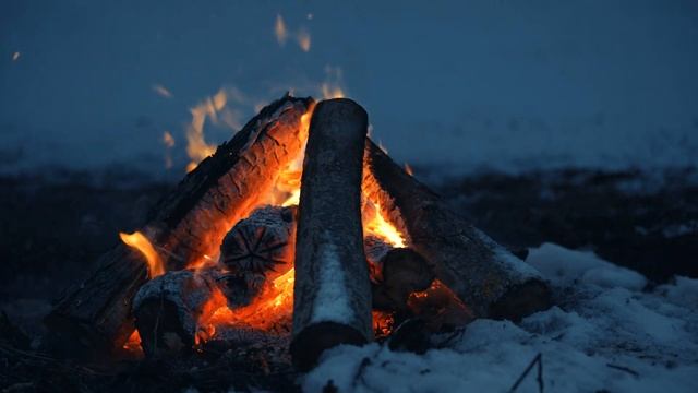 ? A Crackling Campfire During a Windy Winter Night (10 HOURS) 50FPS ? Cozy Fireplace 4K for Sleepin смотреть онлайн