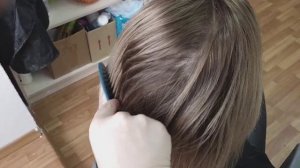 Окрашивание седых волос.7/00+7/1+7/16.