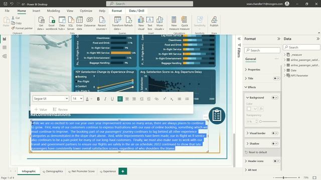 Power BI Full-Length Walkthrough: Airline Customer Satisfaction Survey - Part 7 (Finishing Touches смотреть онлайн