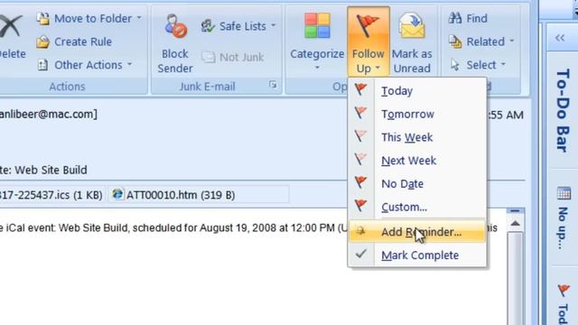 Outlook - Add an Email Reminder смотреть онлайн