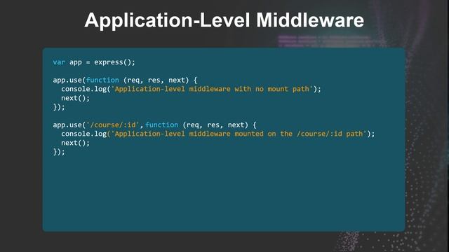 Ep 3.6: Using Express middleware functions смотреть онлайн