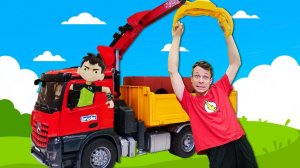 У БЕН 10 сломался Кран на машинке! - Видео игрушки для мальчиков. Новые игры машинки с Фёдором