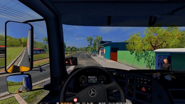 ETS 2- MAPA RBR/ MB AXOR COM SUSPENSÃO A AR/ SAINDO DO ATACADÃO DE GUARUJÁ