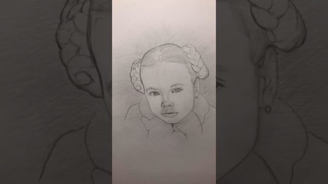Рисуем детский портрет карандашом | Процесс рисования детского портрета | Drawing portrait process смотреть онлайн
