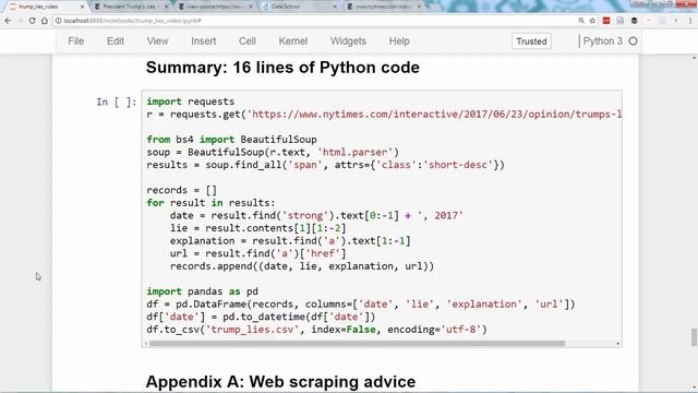 Web scraping in Python (Part 4): Exporting a CSV with pandas смотреть онлайн