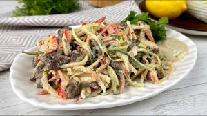 Рецепт САЛАТА подсмотрела в ресторане! Секрет в заправке! Салат  Комби.