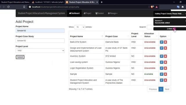 Student Project Allocation and Management System using PHP Demo смотреть онлайн