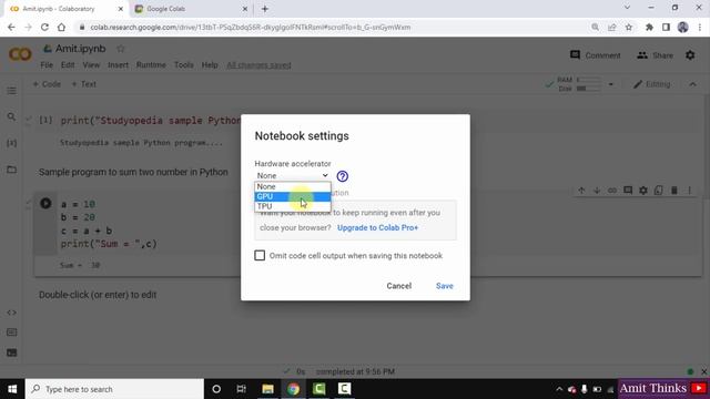 How to Change the Runtime Type on Google Colab (colab.research.google.com) | 2022 смотреть онлайн