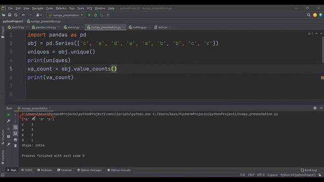 Pandas B1- Unique, Value count, membership смотреть онлайн