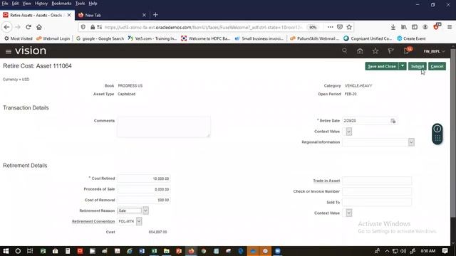 Oracle Cloud Financials - Fixed Assets Impairment & Transfer смотреть онлайн