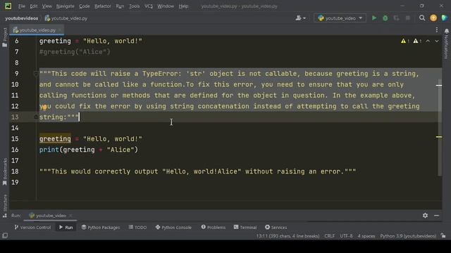 "TypeError: str object is not callable" смотреть онлайн