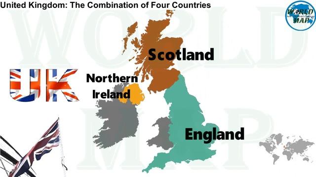 United Kingdom: Combination of Four Countries / UK Map 2022 / Great Britain Map / UK Countries Map смотреть онлайн