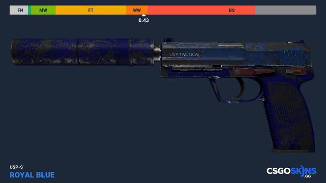 USP-S Royal Blue - Skin Float And Wear Preview смотреть онлайн
