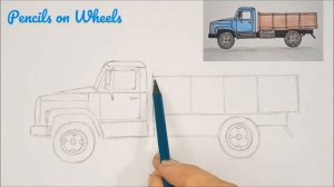 Как нарисовать грузовик ГАЗ 3307 просто  How to Draw Truck GAZ 3307 Simple Auto Drawing