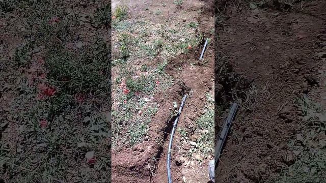 прокладка кабеля в ПНД трубе под землёй для освещения беседки. смотреть онлайн