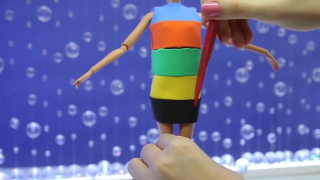 Барби Зимняя одежда для кукол: длинный свитер, шапка, шарф, сапожки DIY Легкий пластилин смотреть онлайн