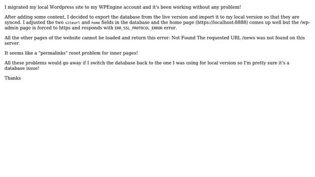 Wordpress: /wp-admin not accessible after migrating to local host (no plugin issue) смотреть онлайн