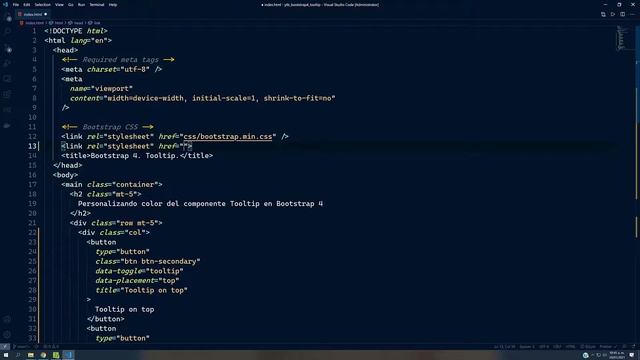 Personalizando el color del componente Tooltip en Bootstrap 4. смотреть онлайн
