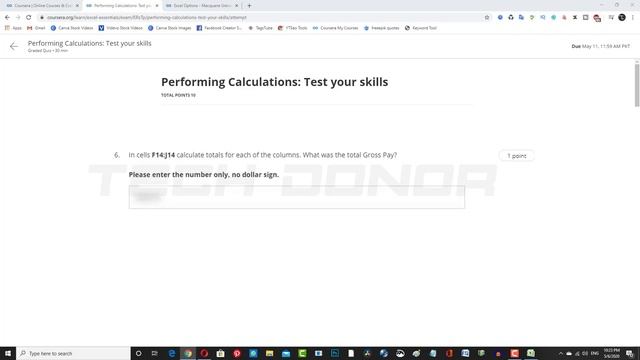 Week 2, Performing Calculations Test Your Skill Quiz Solution | Excel Skills for Business Essential смотреть онлайн