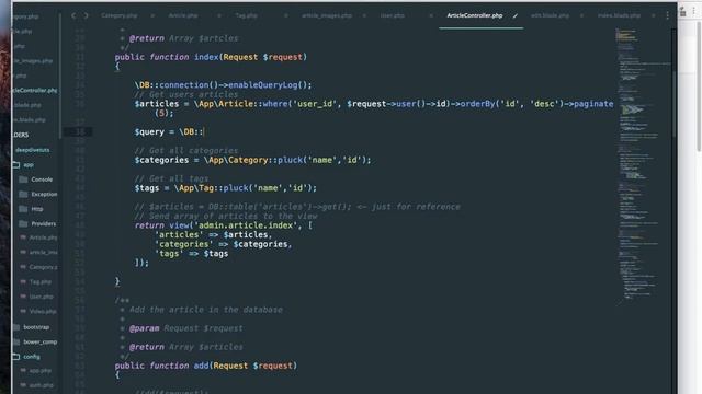 Laravel Tutorial: ORM to raw SQL queries logging to debug queries смотреть онлайн