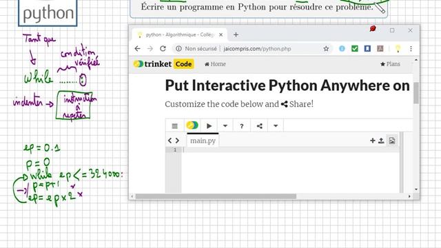 cours python • Exercice pour s’entraîner à utiliser Boucle while • programmation • tutoriel • lycée смотреть онлайн