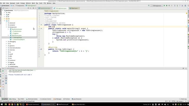 Урок Java 373: Best practice 9: ToString смотреть онлайн