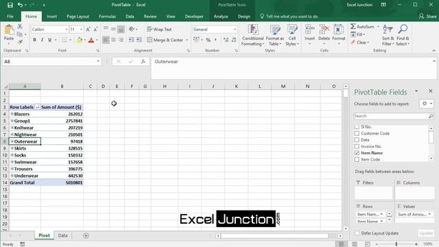GROUPING ITEMS in PivotTable | ExcelJunction.com смотреть онлайн