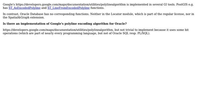 GIS: Using Google Encoded Polyline Algorithm Format with Oracle Database смотреть онлайн