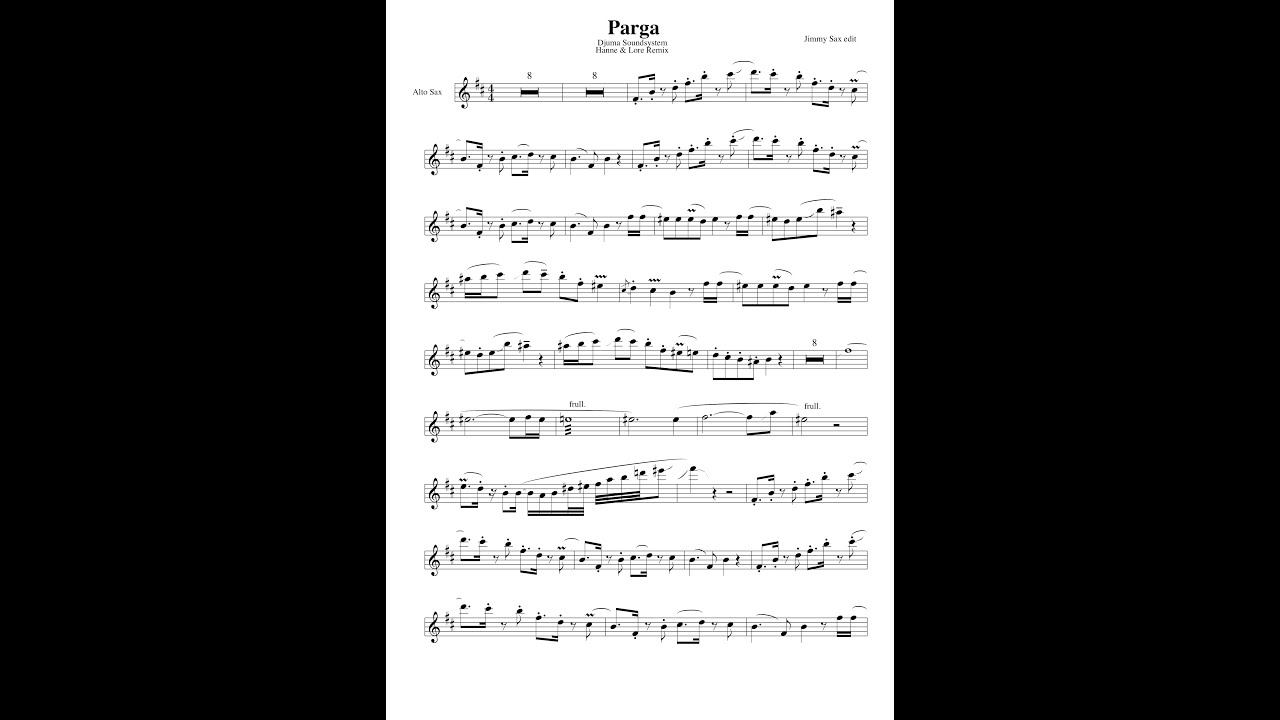 Jimmy Sax - Parga (sheet Music For Saxophone Alto)