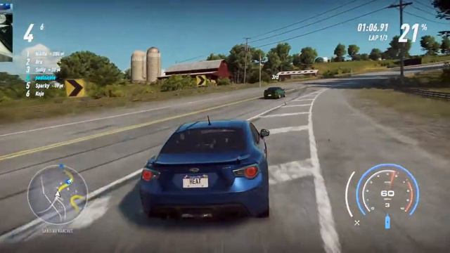 Subaru BRZ Premium 2014 Need for Speed Heat thrustmaster 300RS/GT Gameplay смотреть онлайн