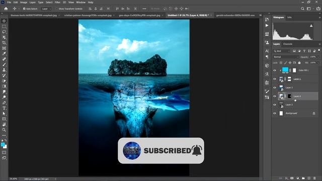 Fantasy Skull Island photo manipulation tutorial in Adobe Photoshop 2020 смотреть онлайн