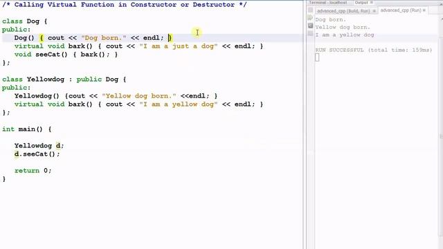 Advanced C++ 5: Virtual Function in Constructor or Destructor смотреть онлайн