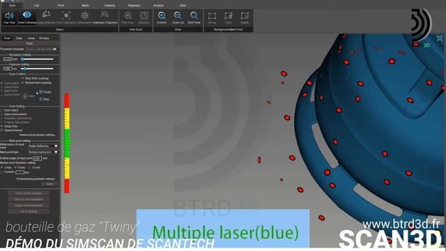 scan 3d avec le simscan de Scantech - bouteille de gaz twiny - btrd3d смотреть онлайн