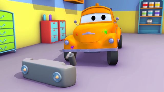 HALLOWEEN ! Baby Hector the HELICOPTER is a BAT ! - Tom's Paint Shop in Car City 🎨 l Cartoons Kids смотреть онлайн