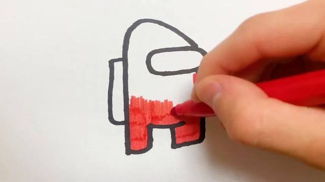 Как нарисовать Амонг Ас - Раскраска Персонаж из игры амонг ас для детей - Рисунки Раскраски смотреть онлайн