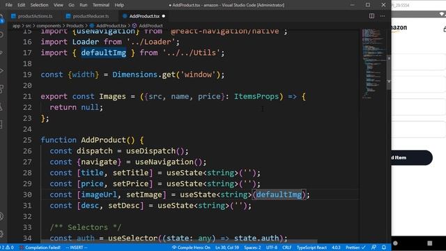 Add/Delete Product - Amazon clone app react native | Redux & AsyncStorage смотреть онлайн